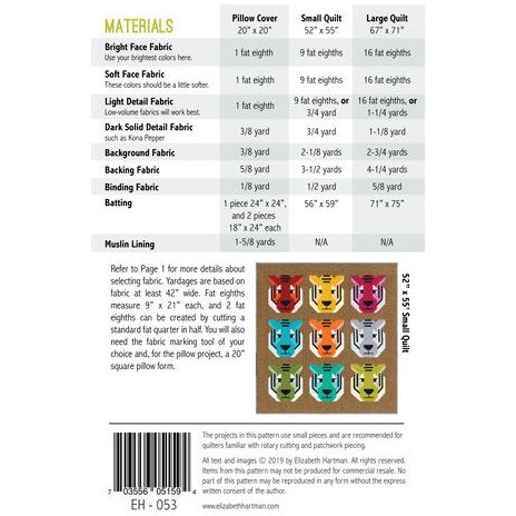 Antonia Tiger Quilt Pattern by Elizabeth Hartman