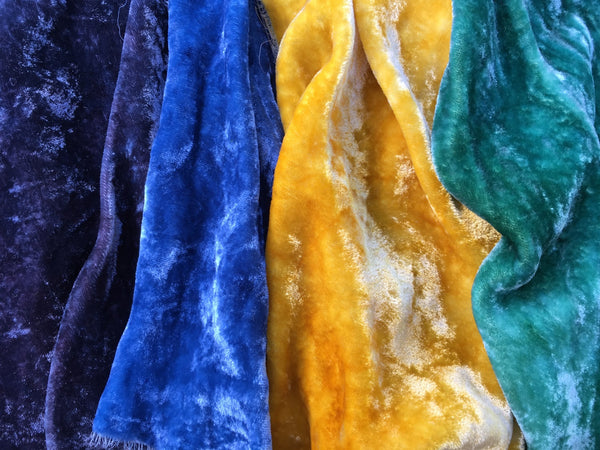 Hand dyed silk velvet bundles - Nature