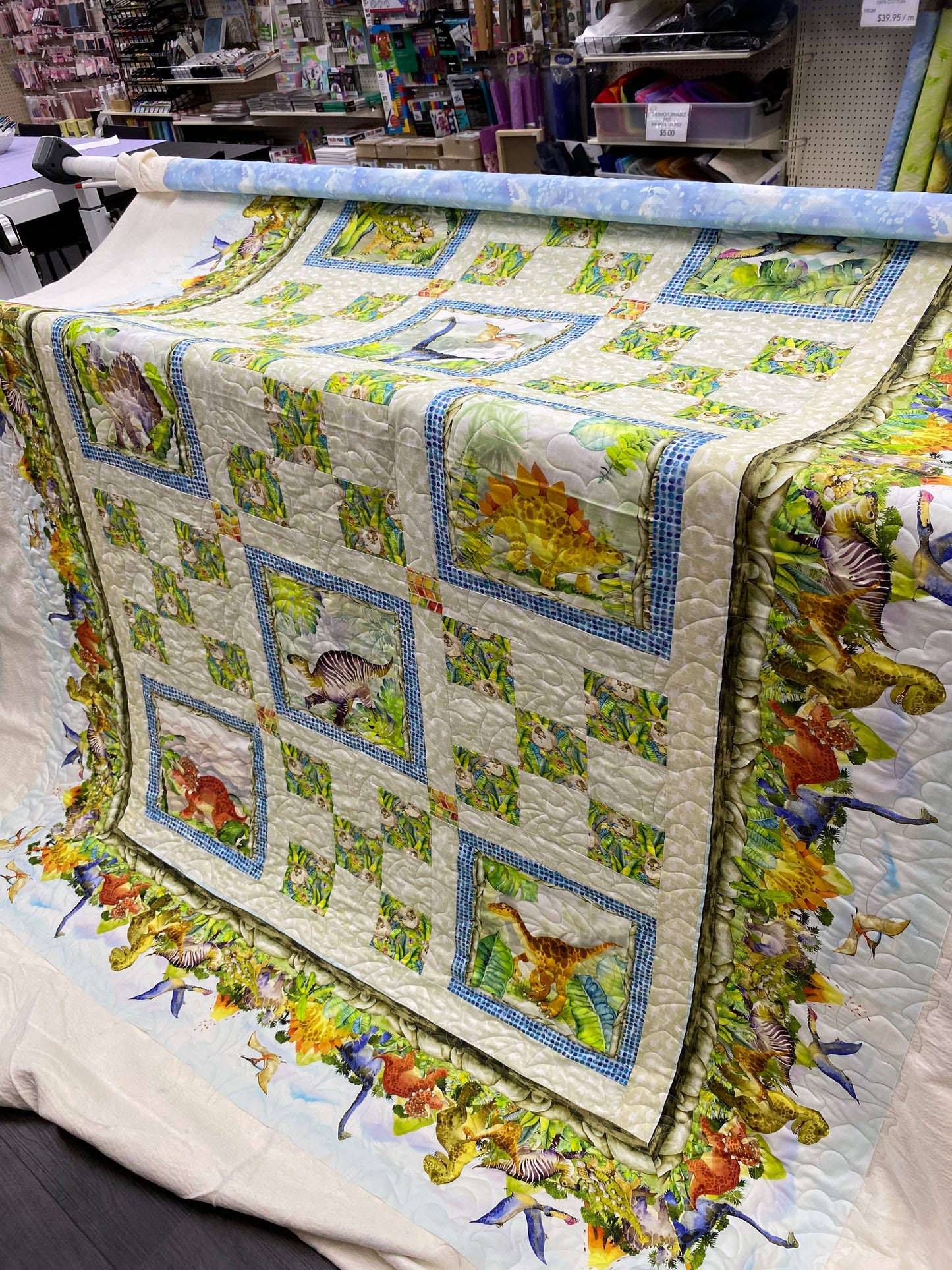 Dinosaur Friends King Single or Double Bed Quilt
