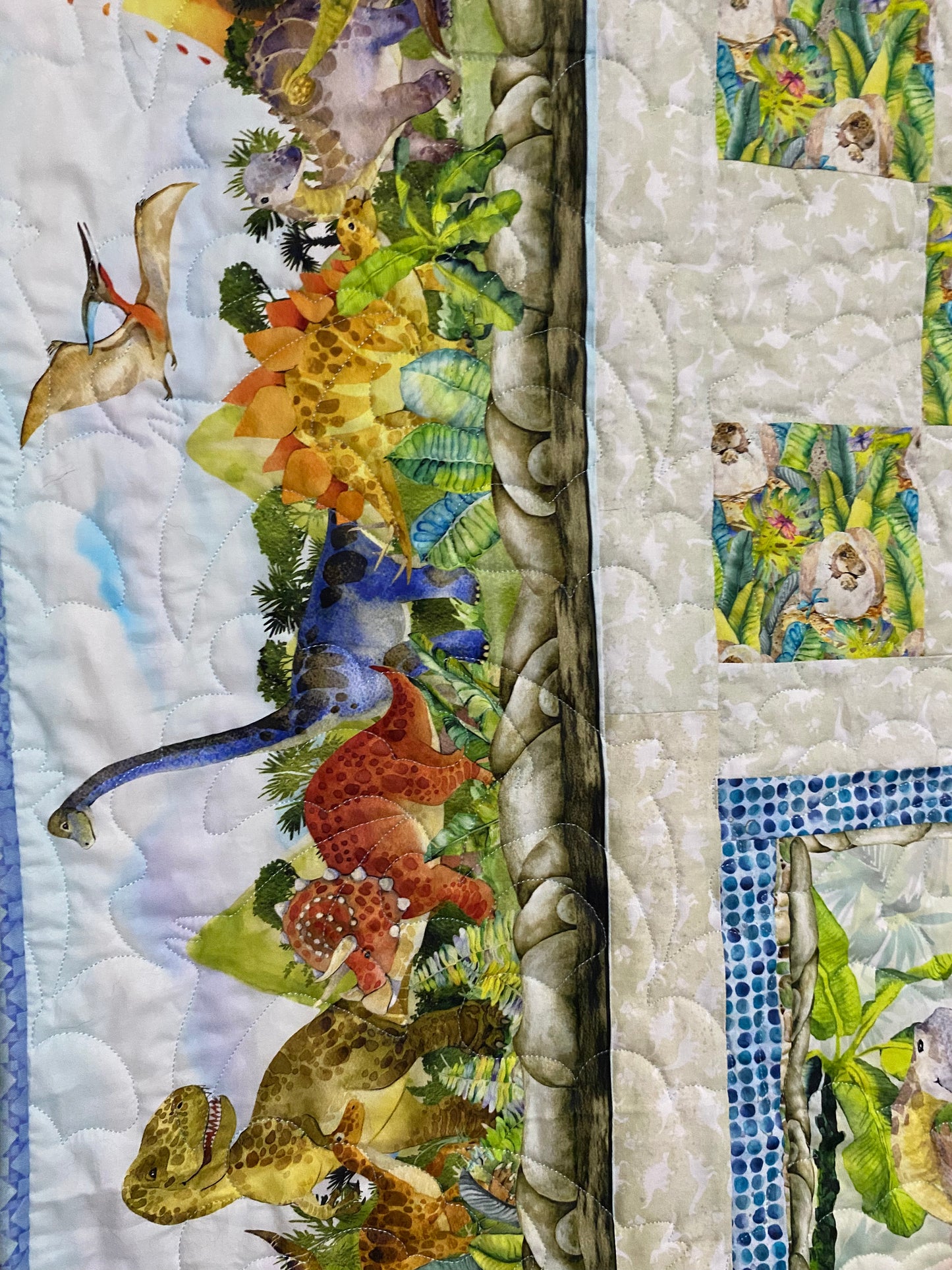 Dinosaur Friends King Single or Double Bed Quilt