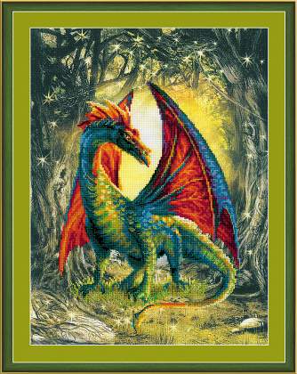 Riolis Cross Stitch Preprinted - Forest Dragon