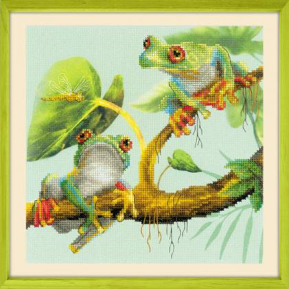 Riolis Cross Stitch Preprinted - Frogs