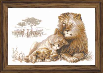 Premium Riolis Cross Stitch - Lion's Paradise