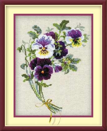 Riolis Cross Stitch - Bunch of Pansies