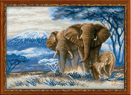 Riolis Cross Stitch - Elephants in the Savannah