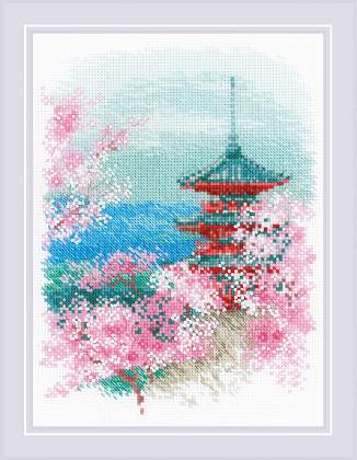 Riolos Cross Stitch - Sakura, Pagoda