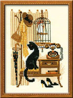 Riolis Cross Stitch - Cat with Telephone