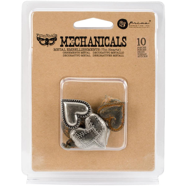 Tin Hearts - Finnabair Mechanicals Metal Embellishments