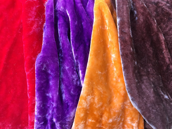 Hand dyed silk velvet bundles - Autumn