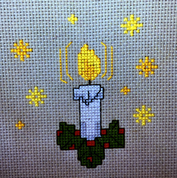 Uniquely Christmas Candle Cross Stitch Chart