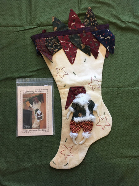 Completed Santa Sack plus pattern by Gathering Stitchers