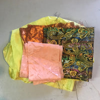 Formal fabric scrap bundles.