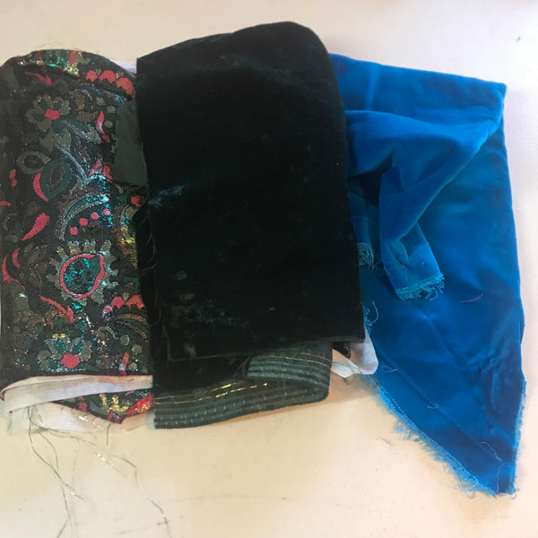 Formal fabric scrap bundles.