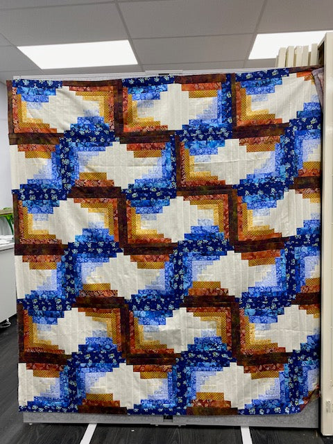 Twisted and Woven Log Cabin Quilt