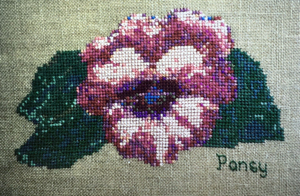 Uniquely Yours Pink Pansy Cross Stitch Chart