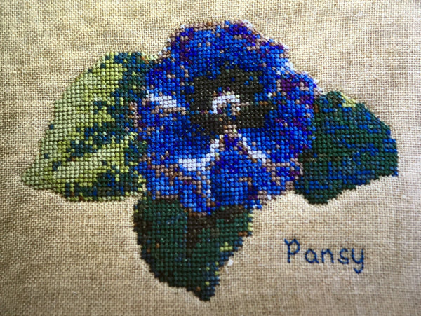 Uniquely Yours Purple Pansy Cross Stitch Chart