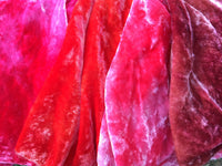 Hand dyed silk velvet bundles - Reds