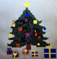 Uniquely Christmas Tree and Presents Cross Stitch Chart