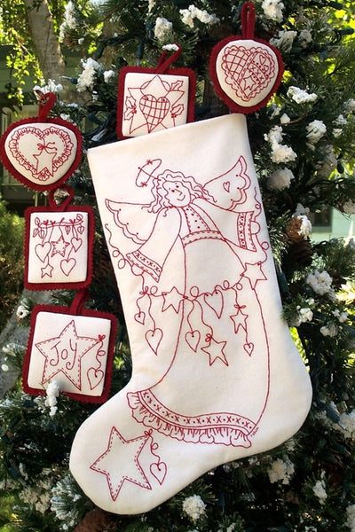 Bird Brain Design Stitchery - Heartfelt Angel Stocking