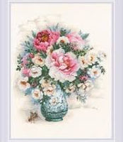 Riolis Cross Stitch - Peonies and Wild Roses