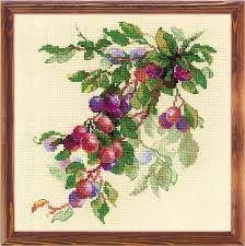 Riolis Cross Stitch - Branch of Plums