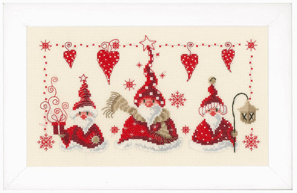Vervaco Cross Stitch Kit - Cheerful Santas