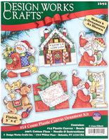 Design Works Crafts Cross Stitch Kit - Plastic Canva Ornament Kit - Santa's Workshop